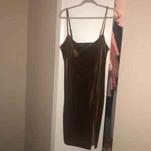 Bronze velvet dress